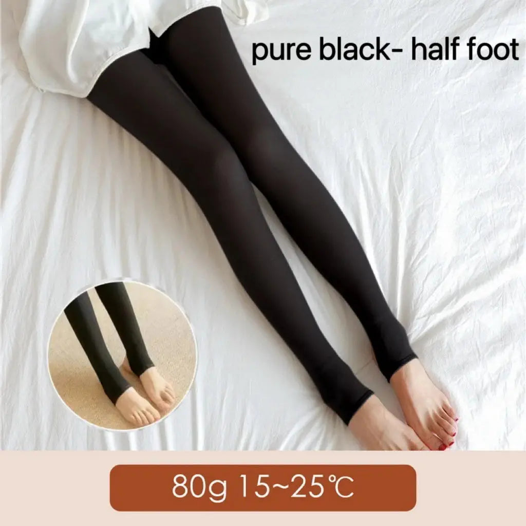 Collant polaire effet transparent peau noire