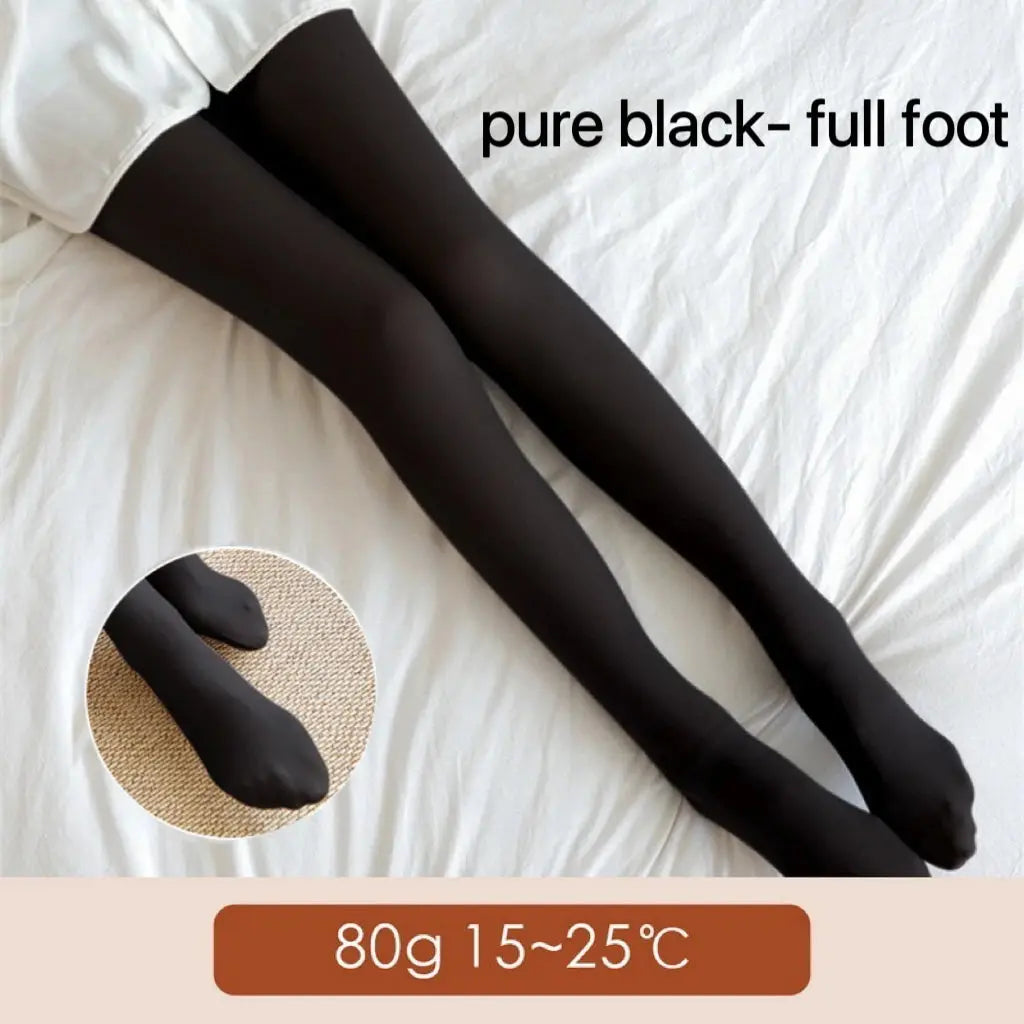 Collant polaire effet transparent peau noire